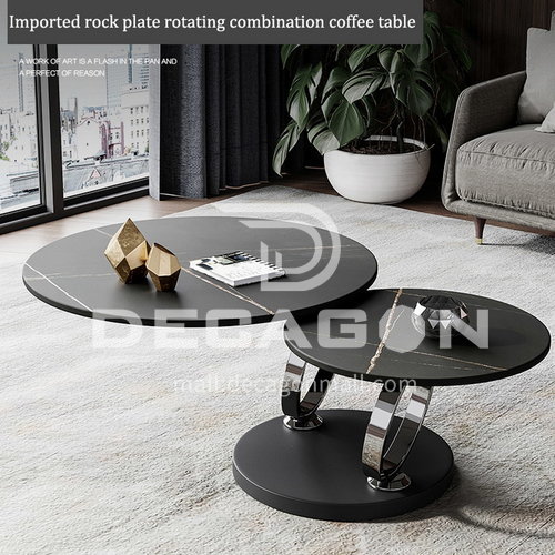 Ylx X21 Living Room Italian Minimalist, Rotating Coffee Table Round